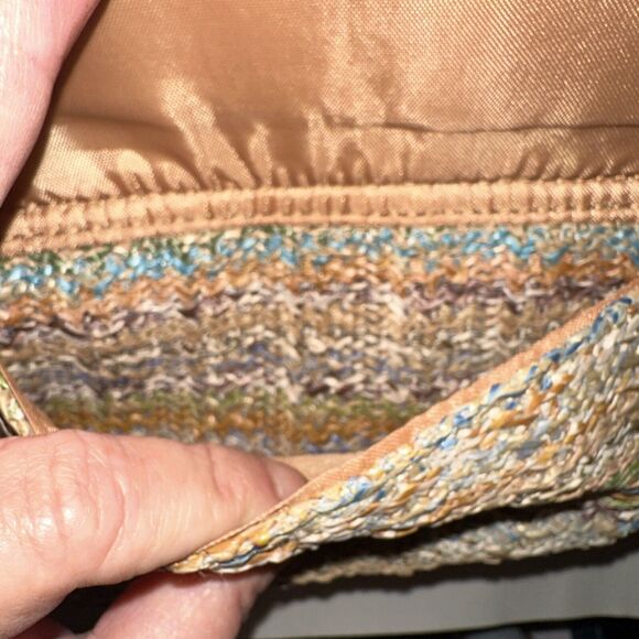 Bueno Multi Color Purse Shoulder Bag Tan Faux Leather Woven Handbag - Picture 7 of 7